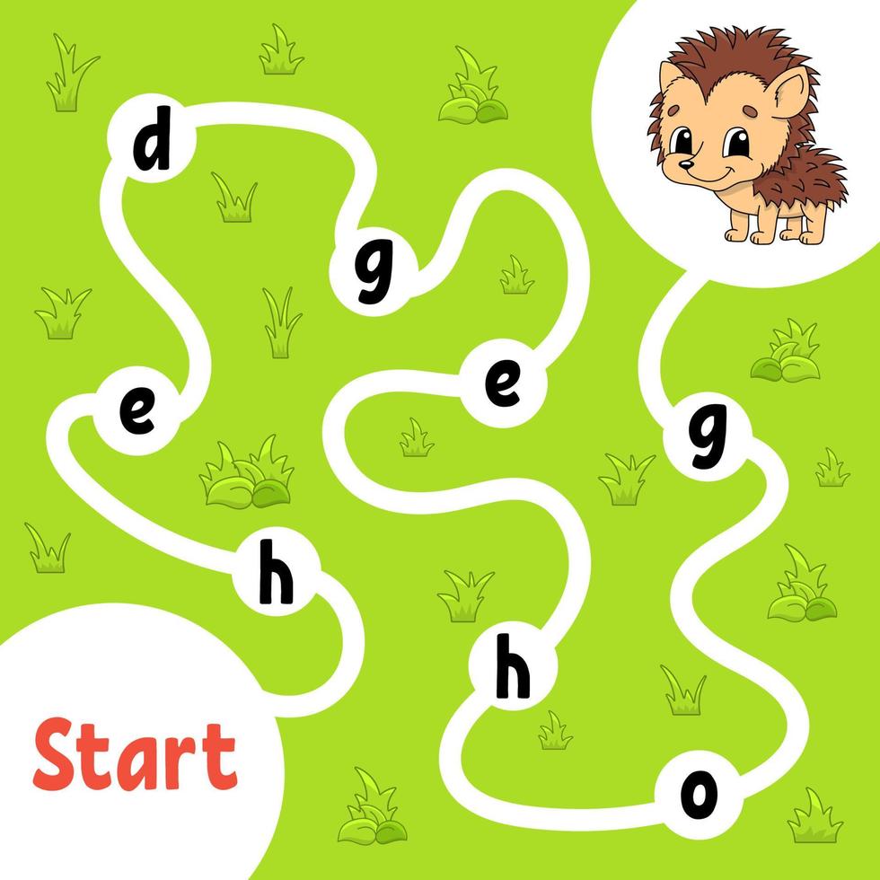 Logic puzzle game. Learning words for kids. Find the hidden name. Education developing worksheet. Activity page for study English. Game for children. Isolated vector illustration. Cartoon style.