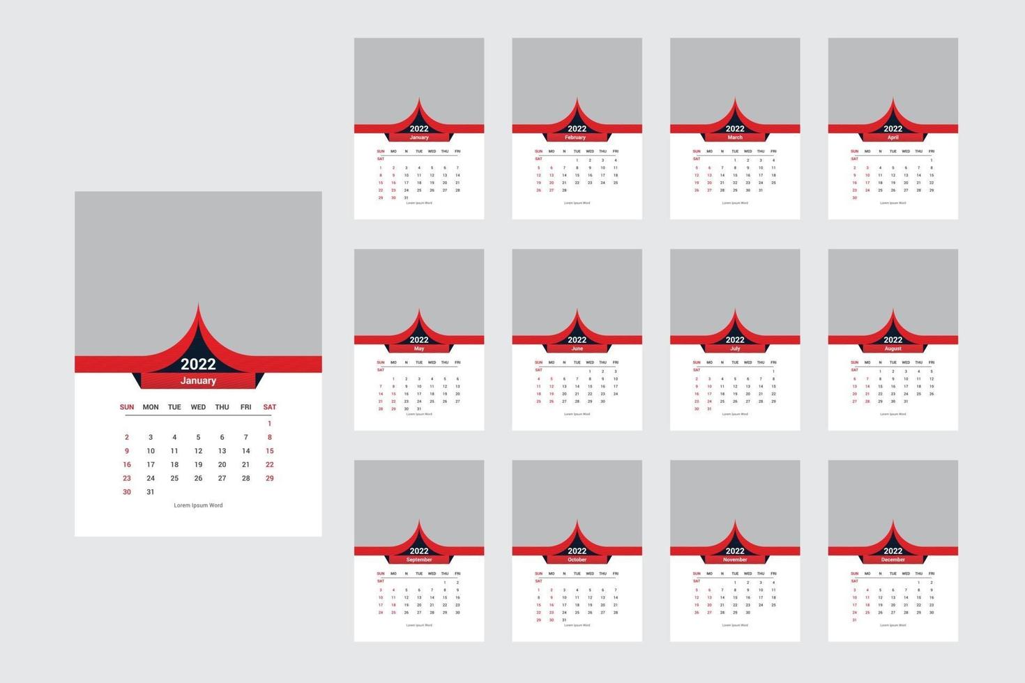 Professional business 2022 calendar vector