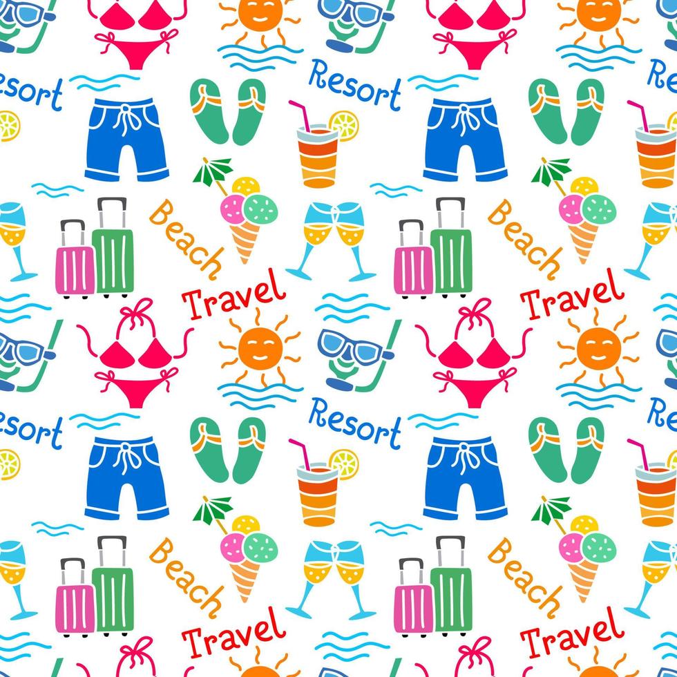 resort colorful seamless pattern vector