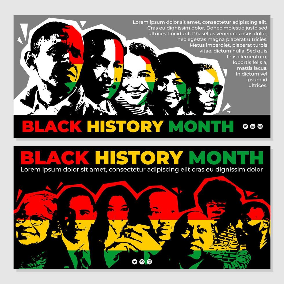 Black History Month Collection Vector For Banner , Instagram Post