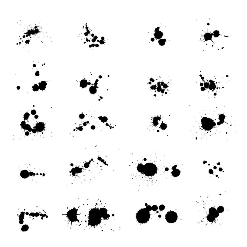 Spray painted brushes. Paint splatter dots vector