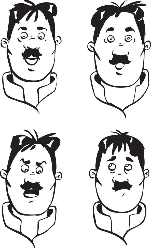 One face, 4 facial expressions vector