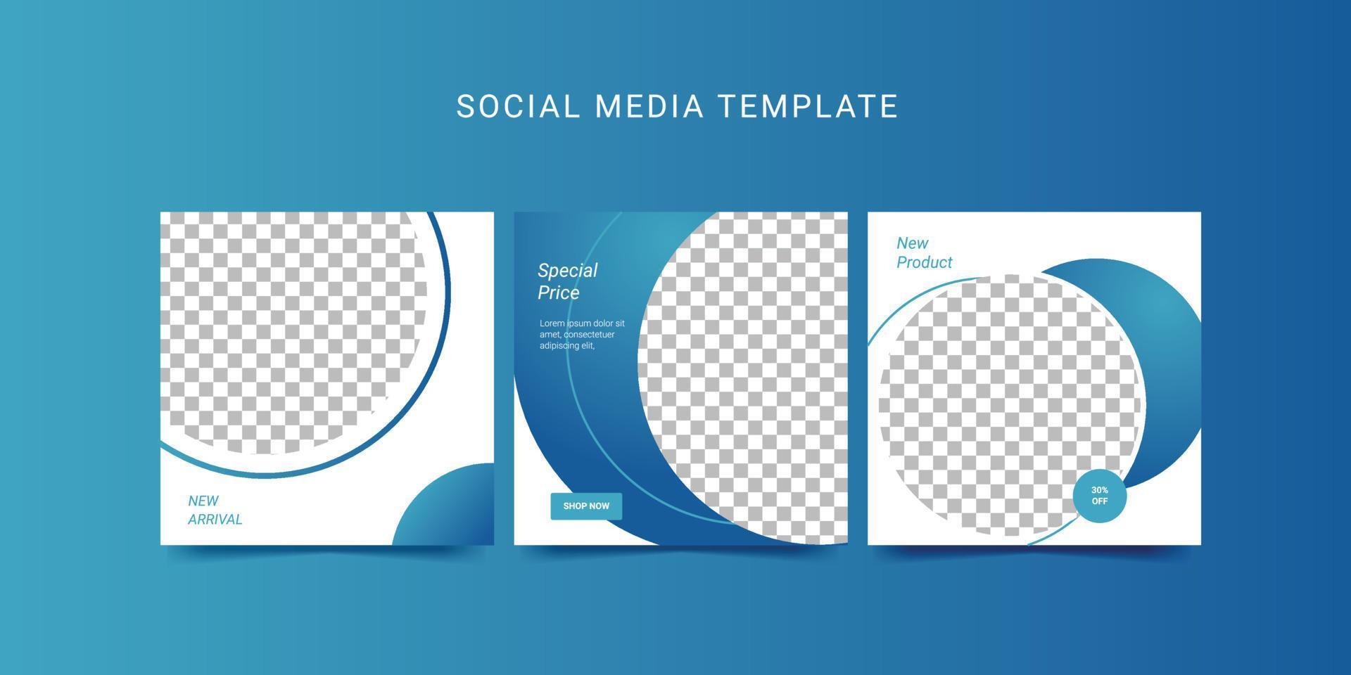 Social media template post flyer square banner. vector