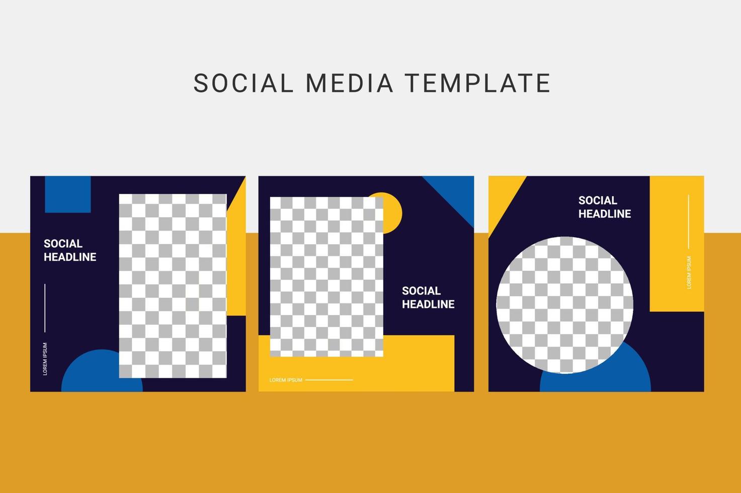 Social media template post flyer square banner. vector