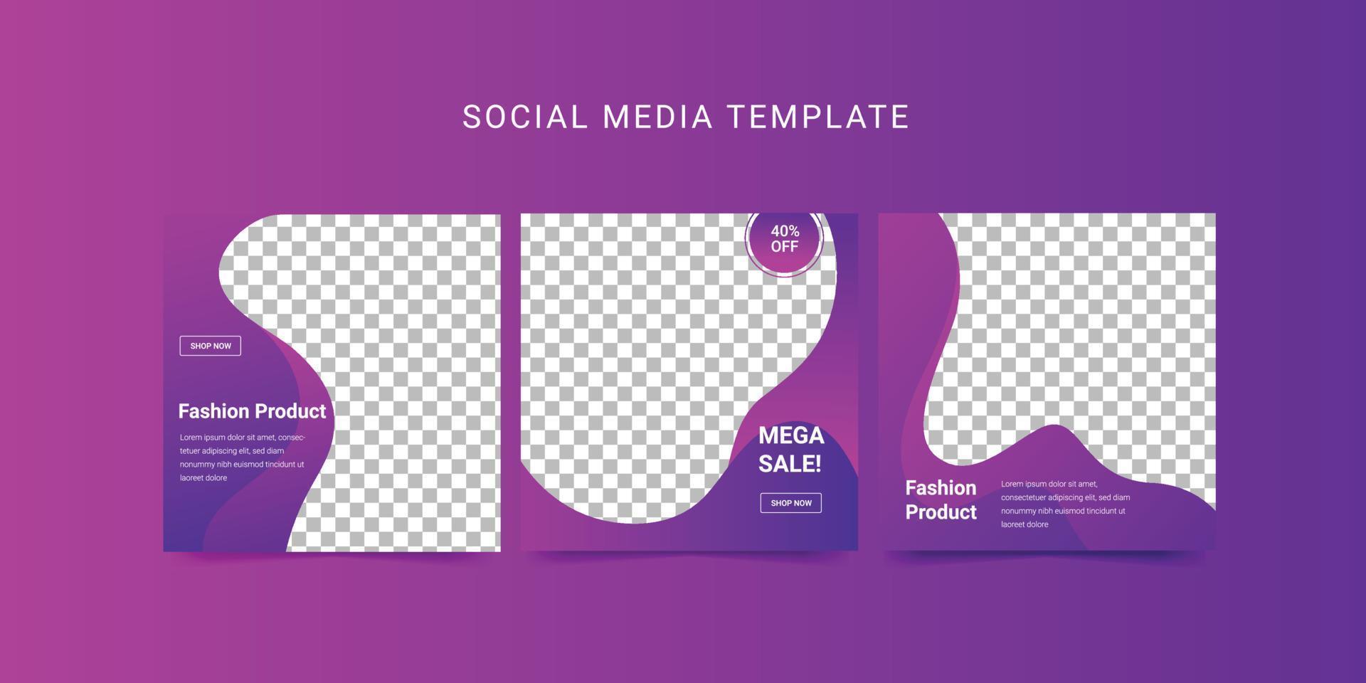 Social media template post flyer square banner. vector