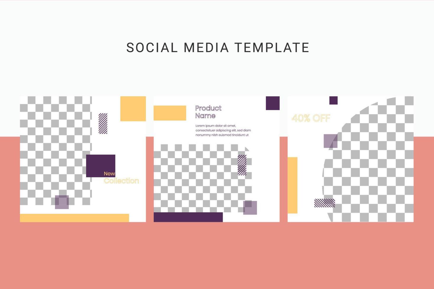 Social media template post flyer square banner. vector