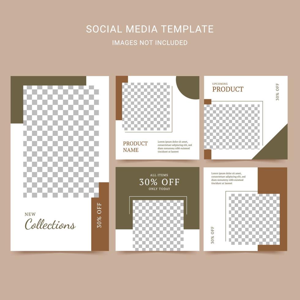 Social media template puzzle post. Stories promotion ads flyer banner. vector