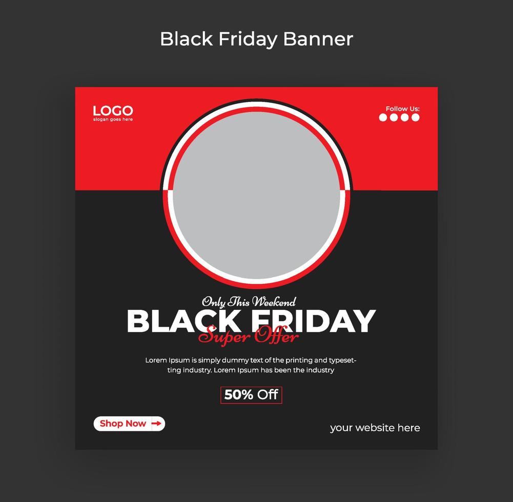 Black Friday weekend sale Social media Banner post and web banner pro vector