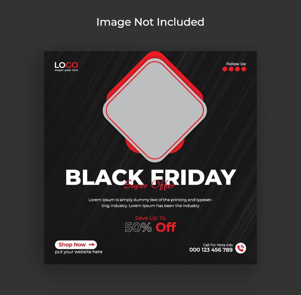 Black Friday weekend sale Social media Banner post and web banner pro vector