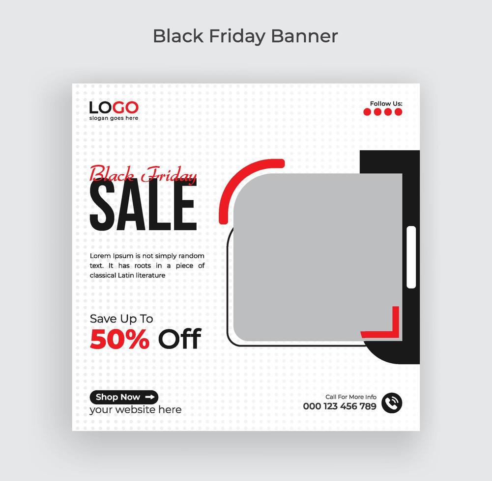 Black Friday weekend sale Social media Banner post and web banner pro vector