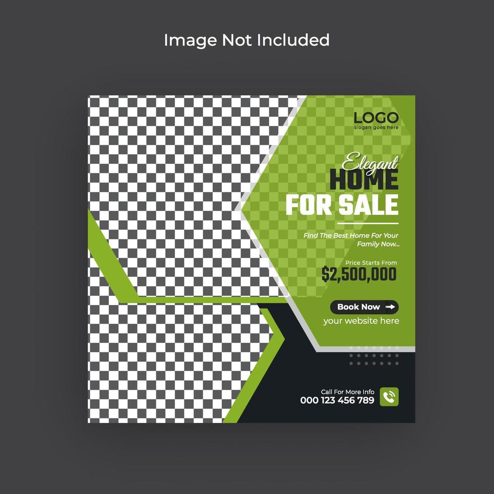 Modern home for sale social media banner and web banner  Pro Vector