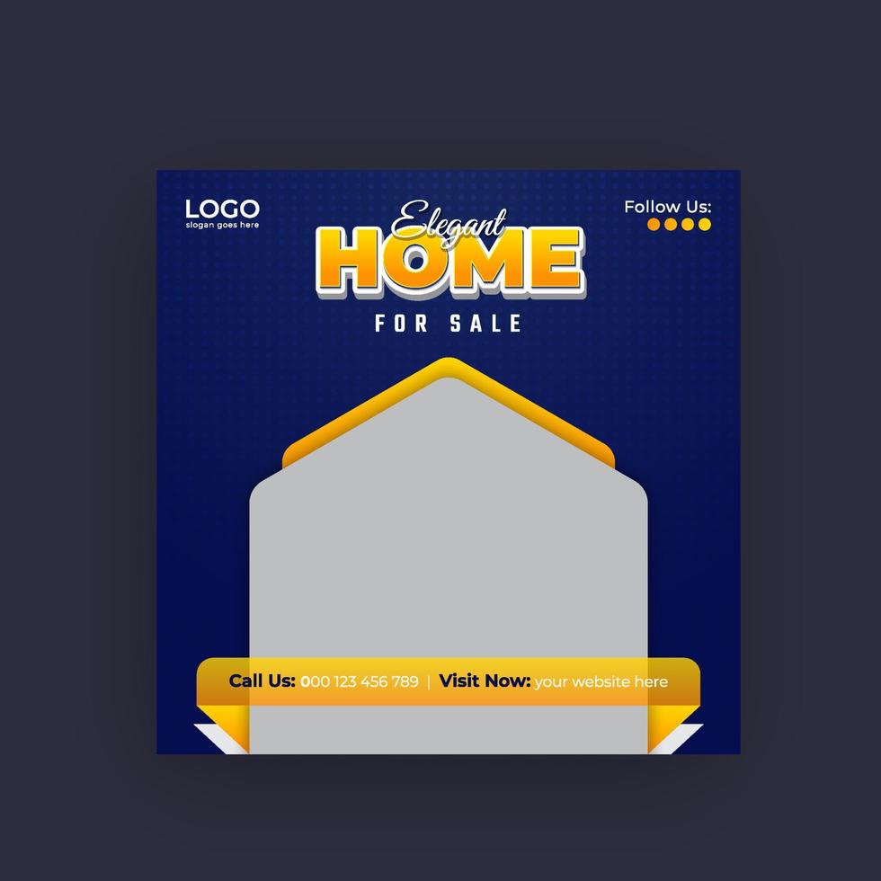 Modern home for sale social media banner and web banner  Pro Vector