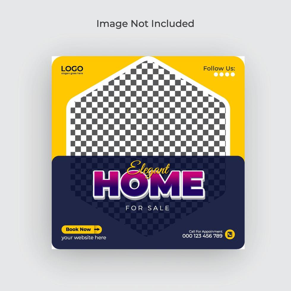 Modern home for sale social media banner and web banner  Pro Vector