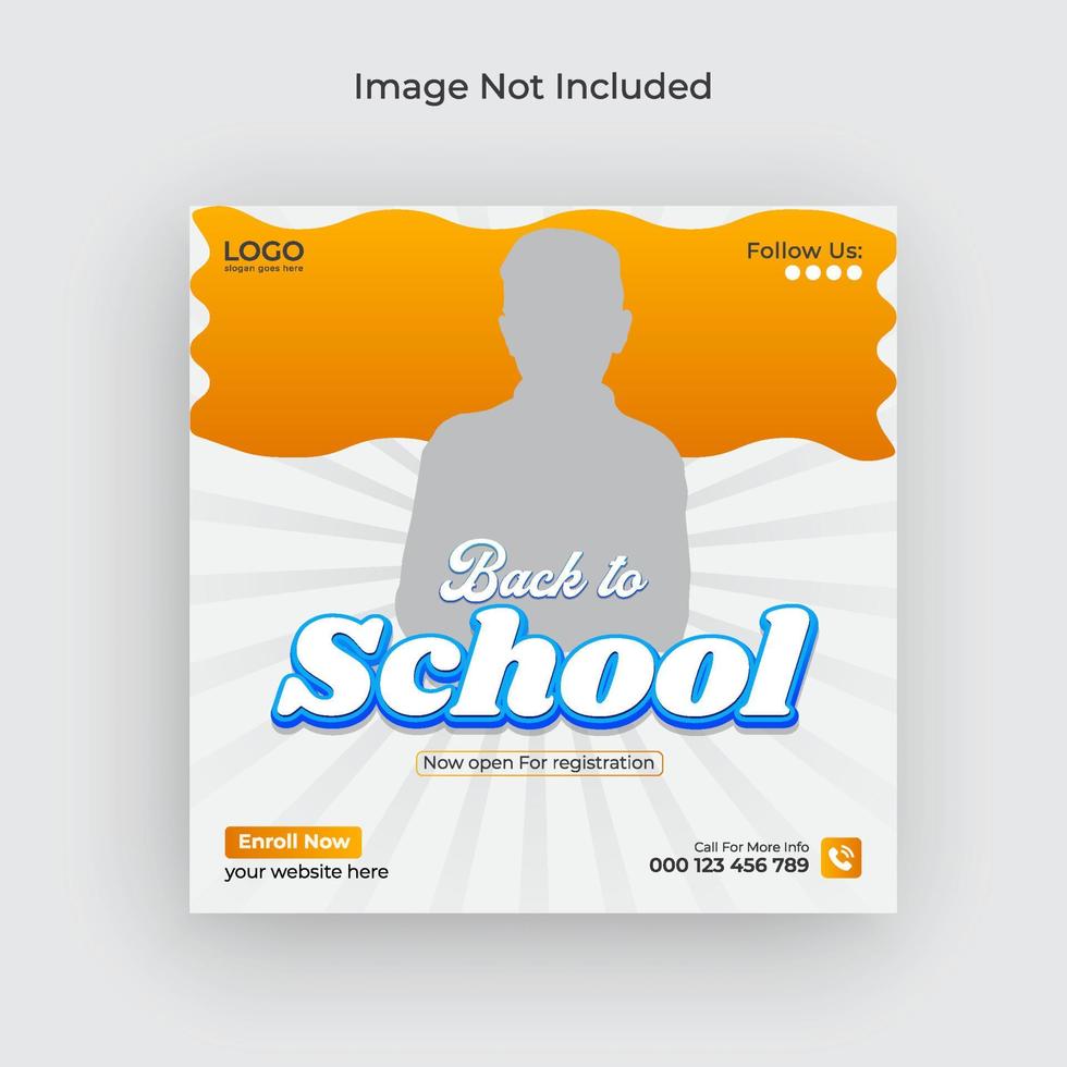 School admission social media post and  admission web banner, flyer pro download vector