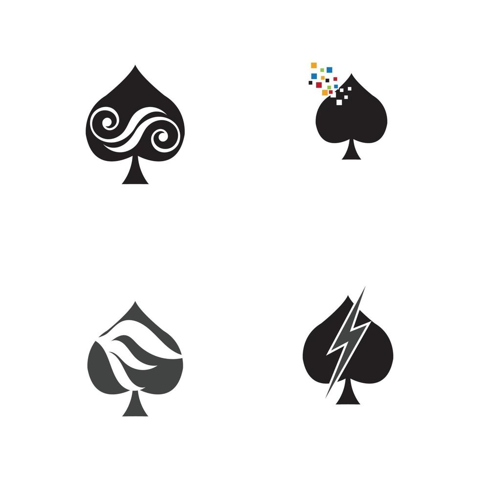 Ace of Spades icon logo design template vector