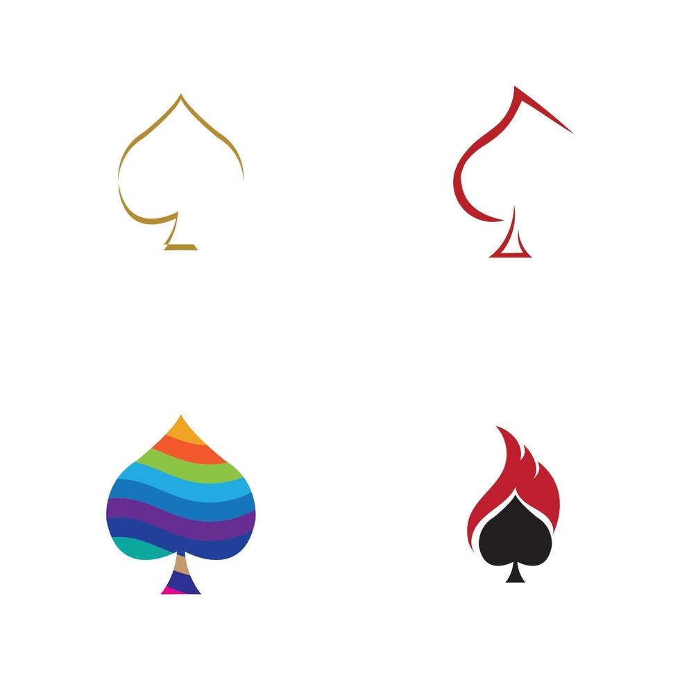 Ace of Spades icon logo design template vector