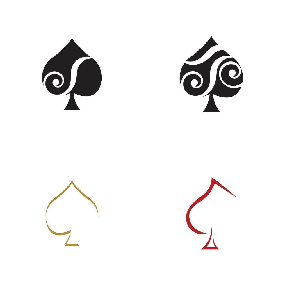 Ace of Spades icon logo design template vector