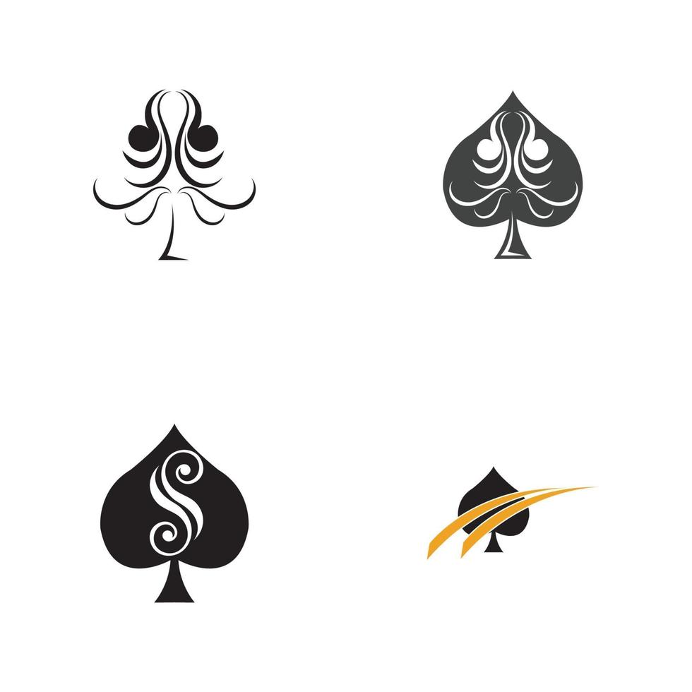 Ace of Spades icon logo design template vector