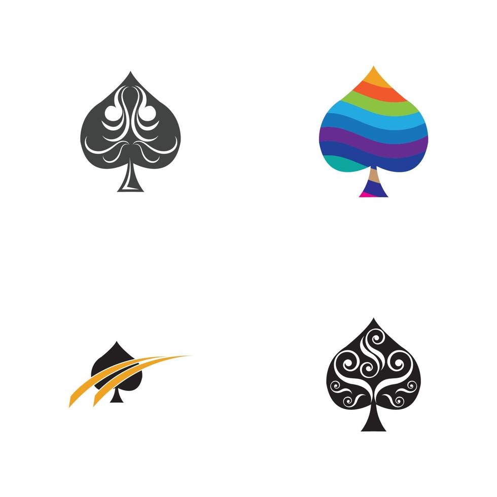 Ace of Spades icon logo design template vector