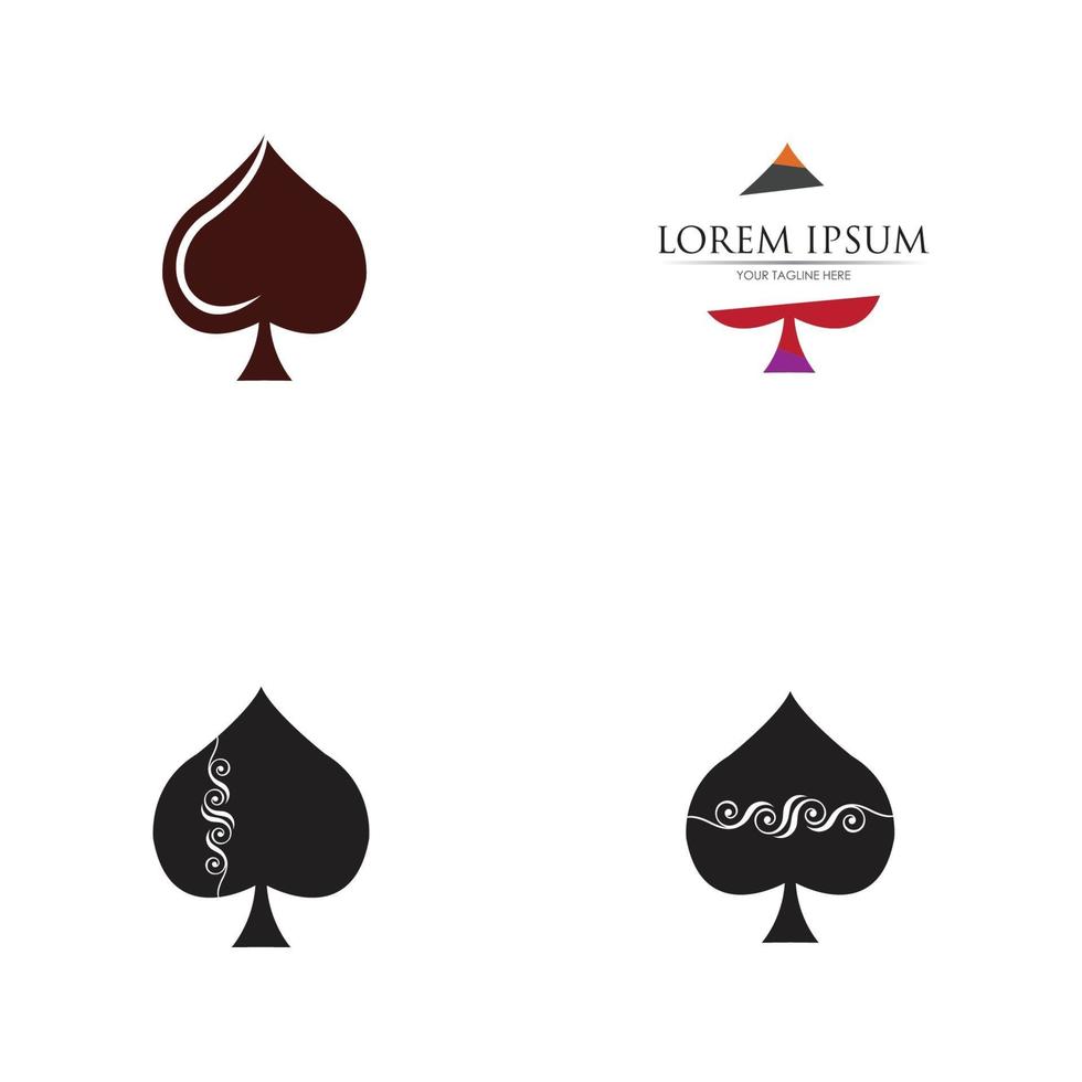 Ace of Spades icon logo design template vector