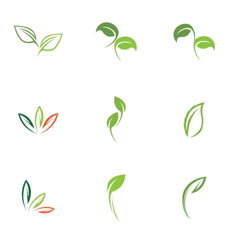 logos of green leaf ecology nature element vector