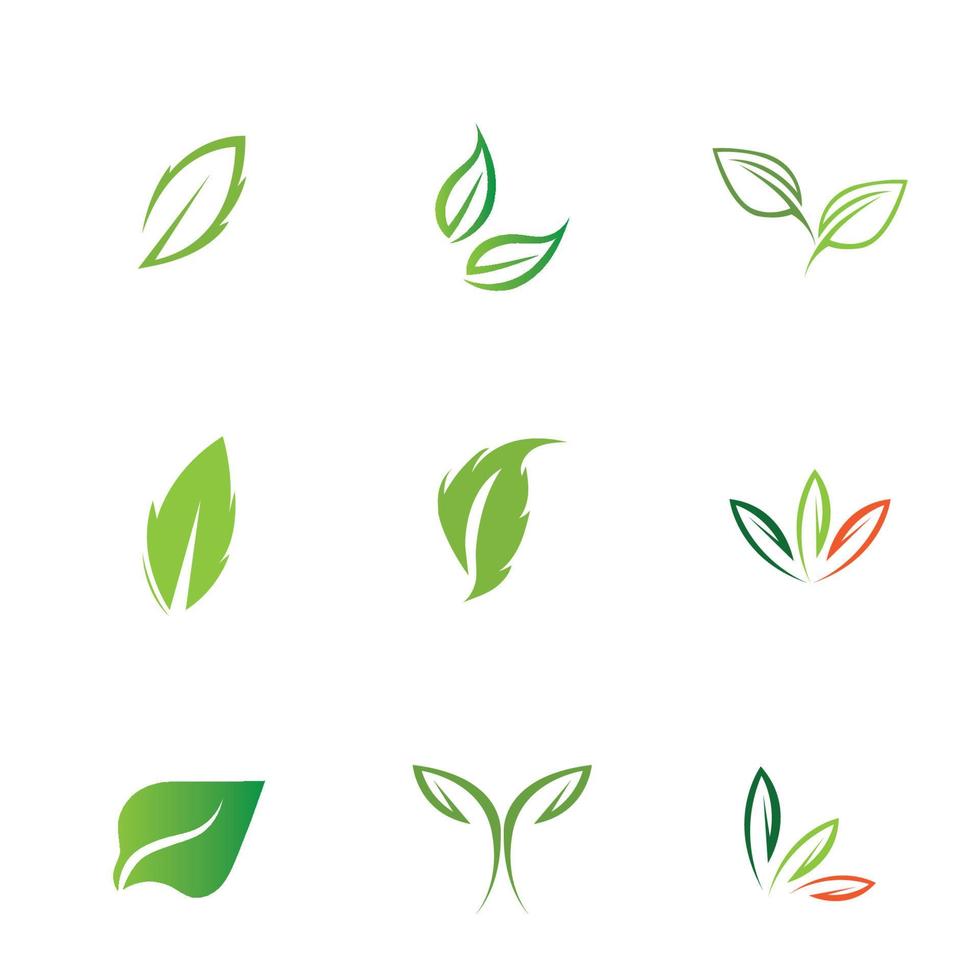 logos of green leaf ecology nature element vector