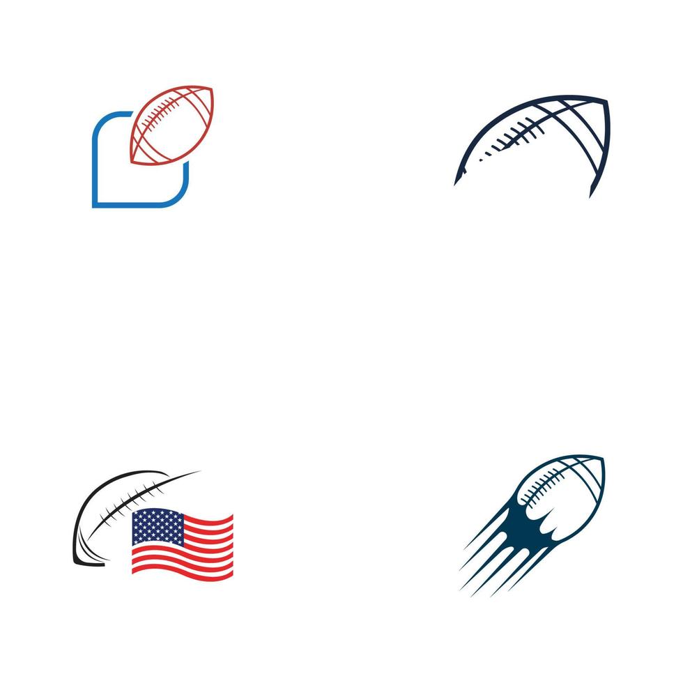 Plantilla de diseño de ilustración de vector de logotipo de fútbol americano deportivo