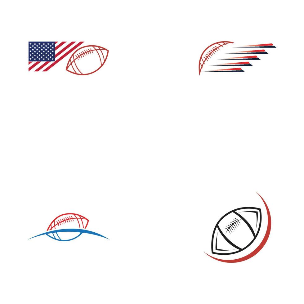 Plantilla de diseño de ilustración de vector de logotipo de fútbol americano deportivo