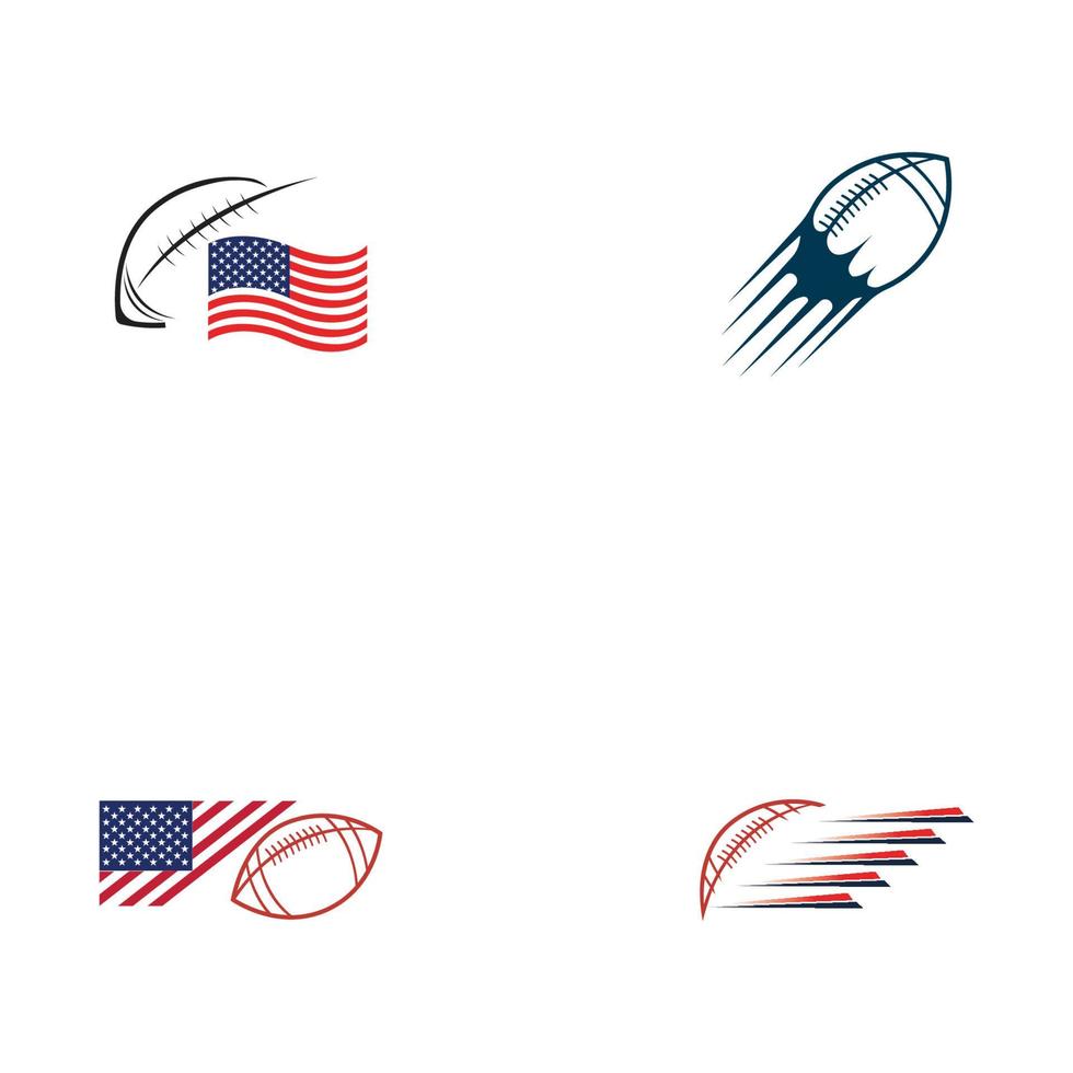 Plantilla de diseño de ilustración de vector de logotipo de fútbol americano deportivo