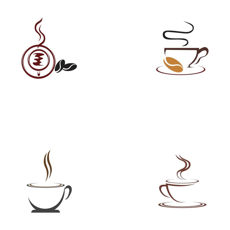 icono de vector de plantilla de logotipo de taza de café - vector