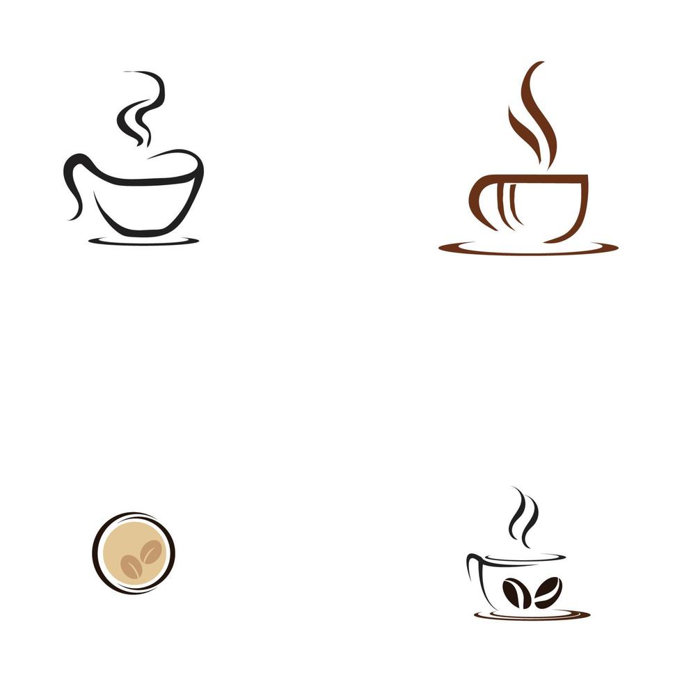 icono de vector de plantilla de logotipo de taza de café - vector