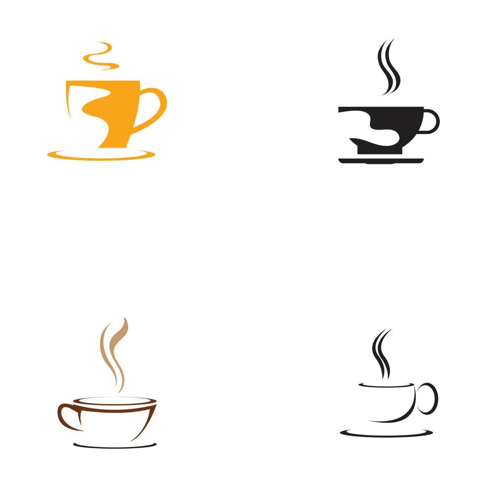 icono de vector de plantilla de logotipo de taza de café - vector