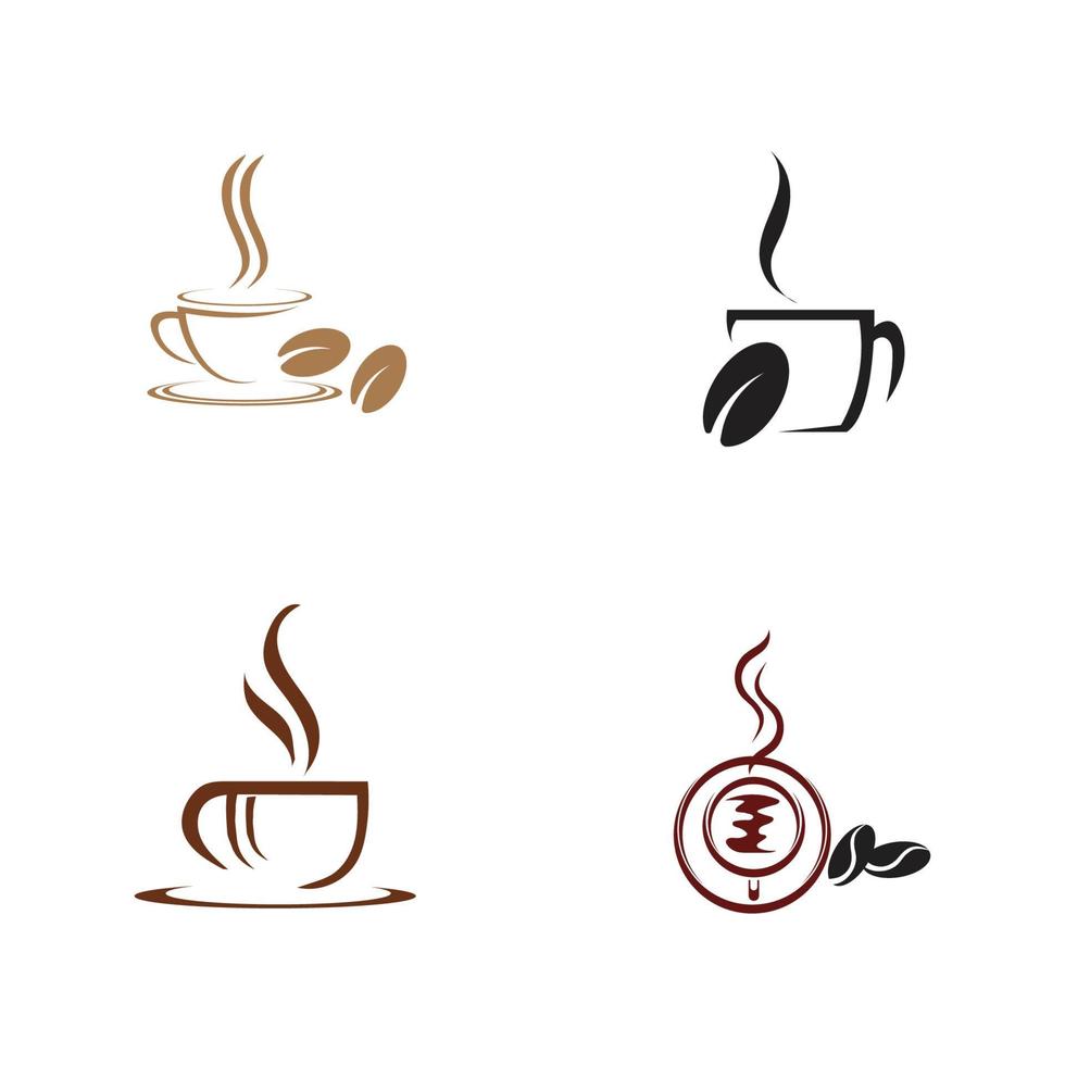 icono de vector de plantilla de logotipo de taza de café - vector