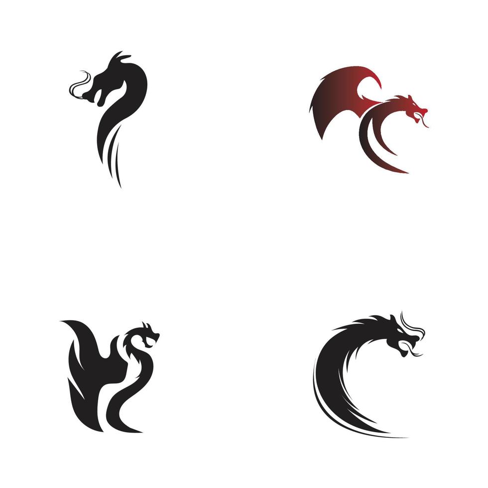 Dragon vector icon illustration design logo template