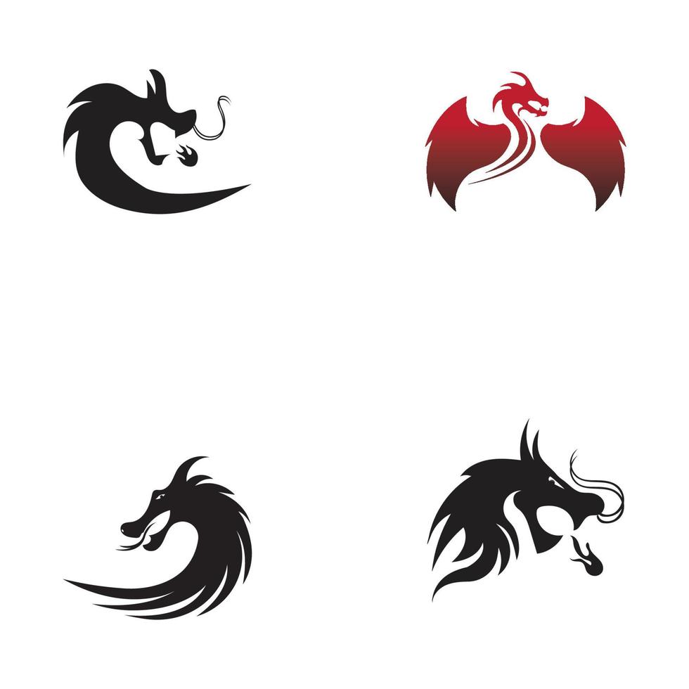 Dragon vector icon illustration design logo template