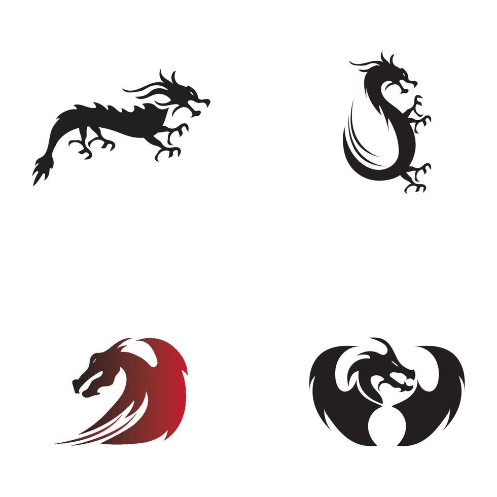 Dragon vector icon illustration design logo template