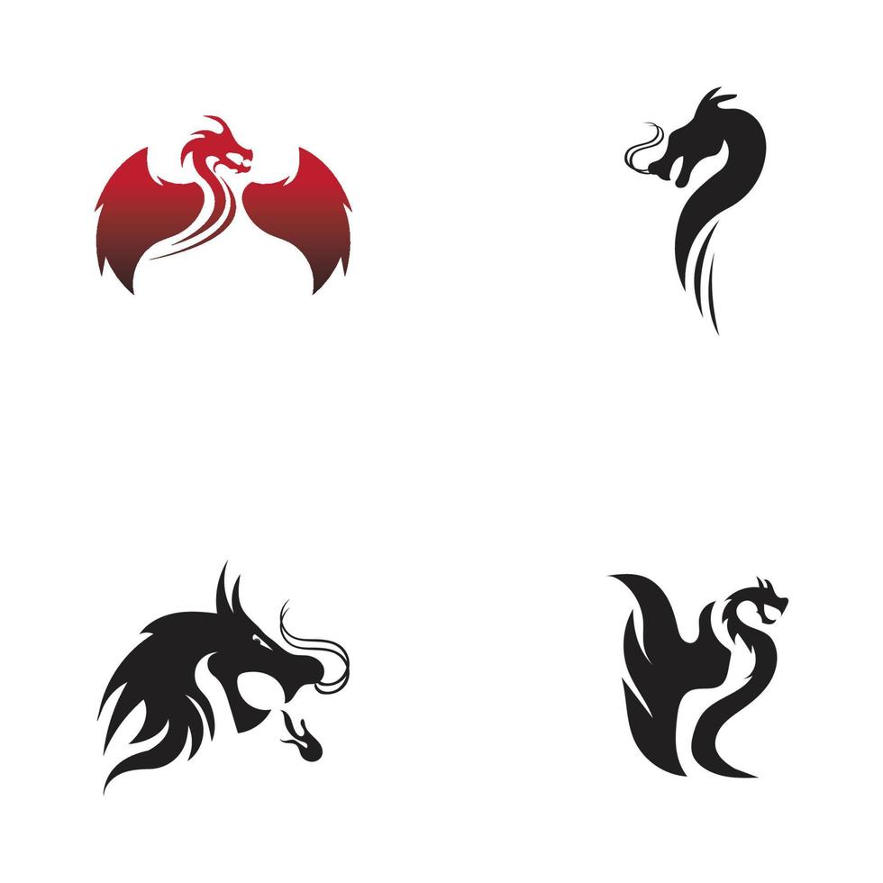 Dragon vector icon illustration design logo template