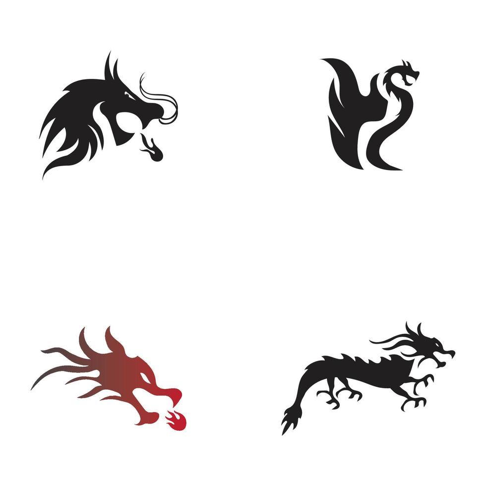 Dragon vector icon illustration design logo template