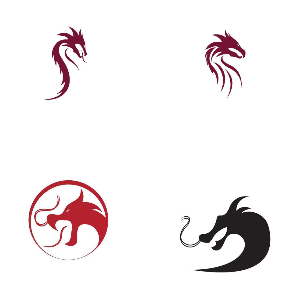 Dragon vector icon illustration design logo template