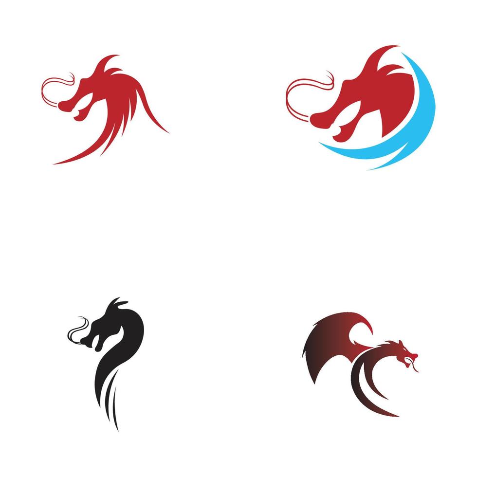 Dragon vector icon illustration design logo template