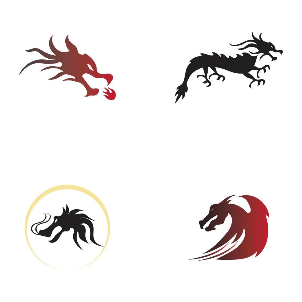 Dragon vector icon illustration design logo template