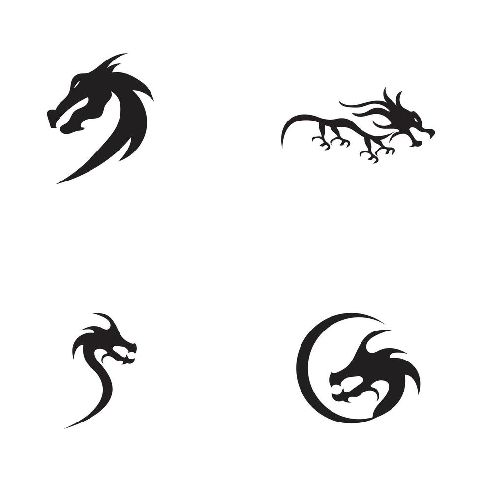 Dragon vector icon illustration design logo template