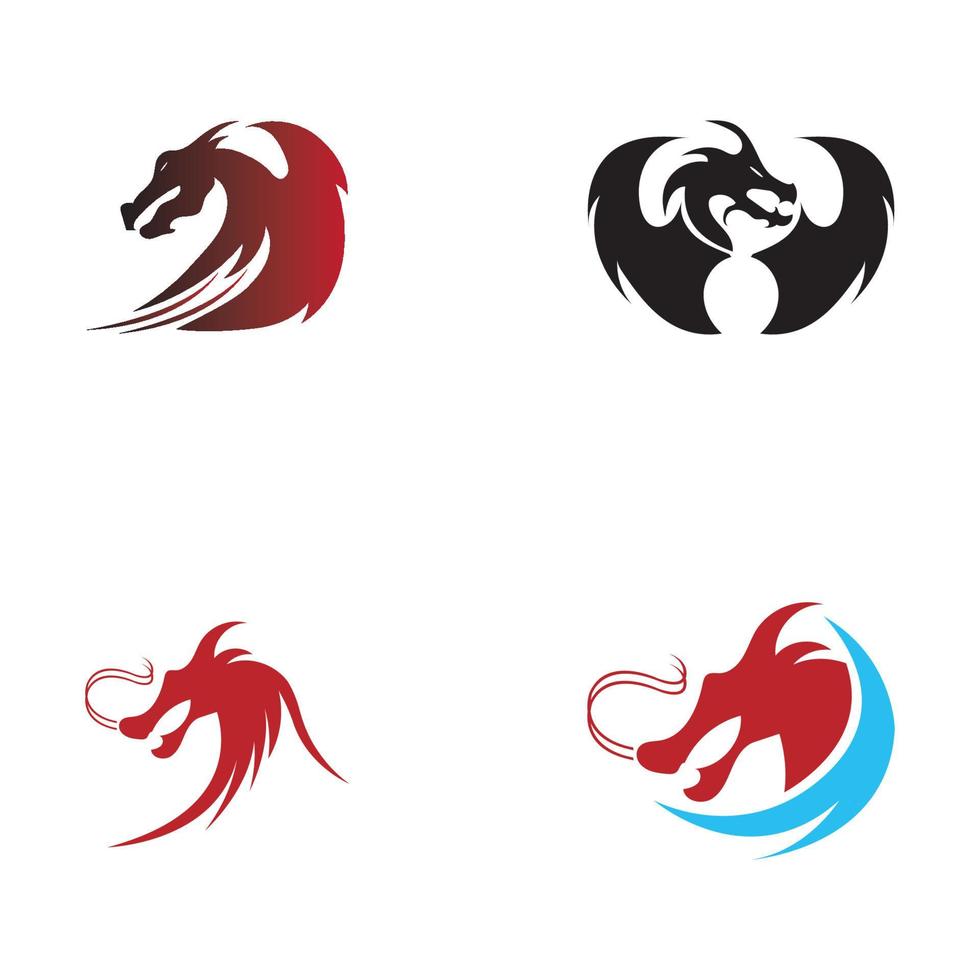 Dragon vector icon illustration design logo template