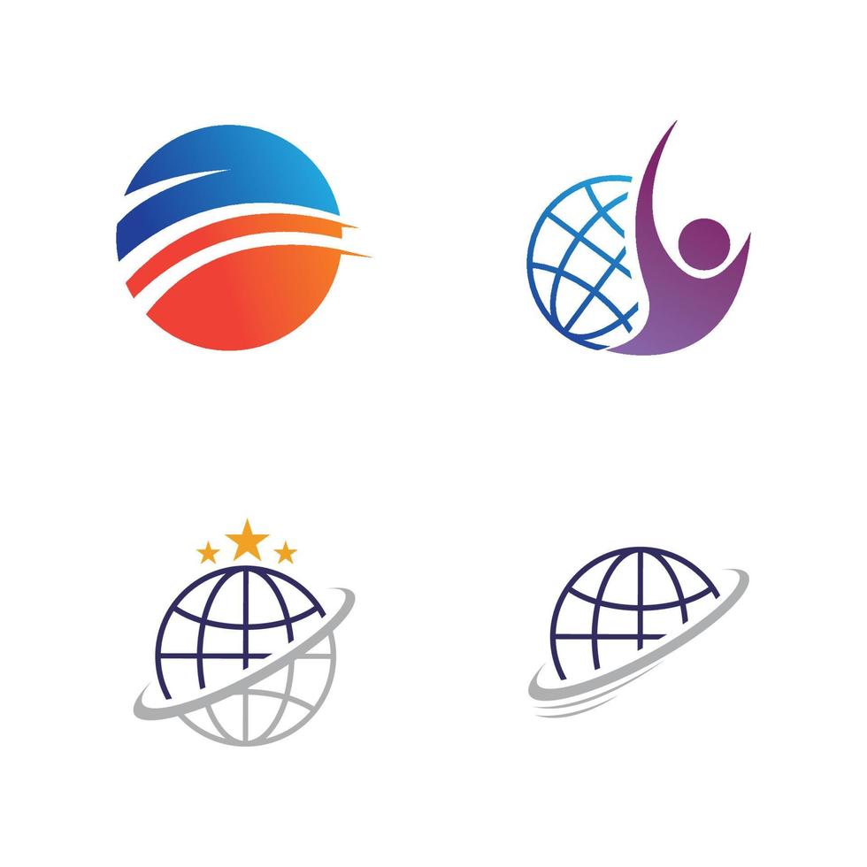 global vector logo illustration design template