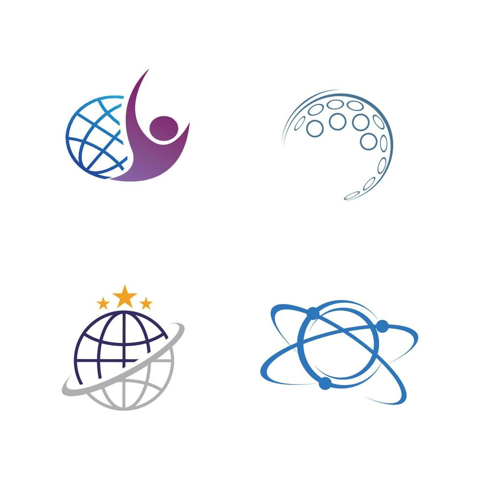 global vector logo illustration design template