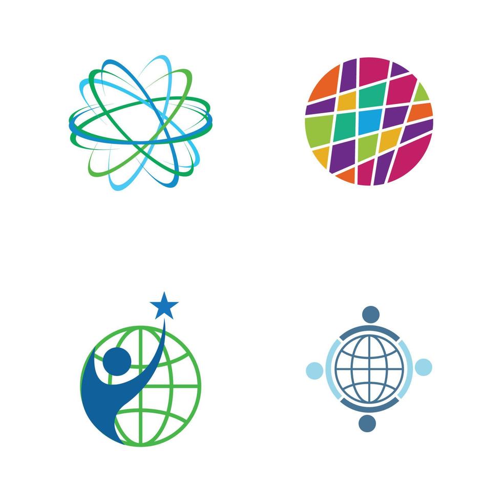 plantilla de diseño de ilustración de logotipo vectorial global vector