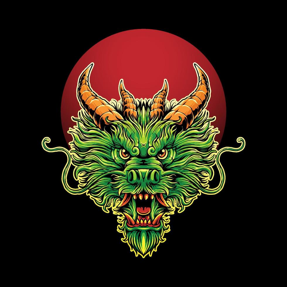 Ilustración de cabeza de dragón vector