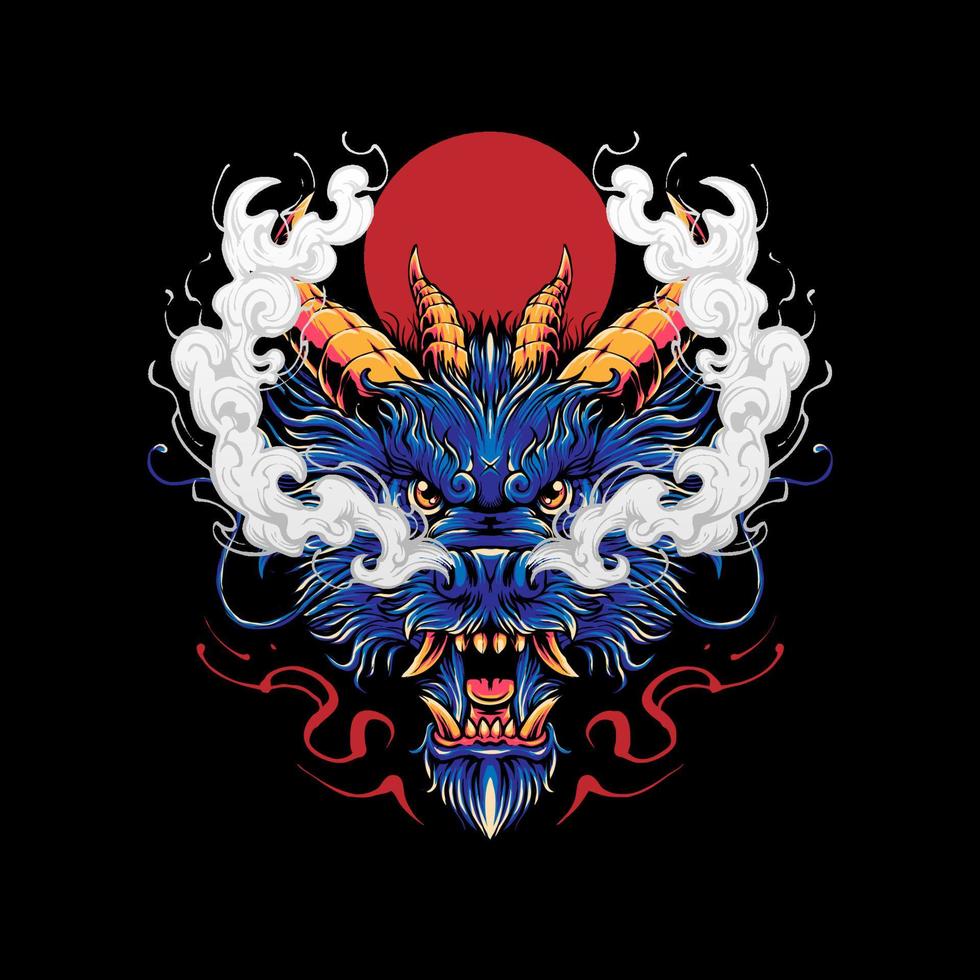 Dragon head Illustration vector