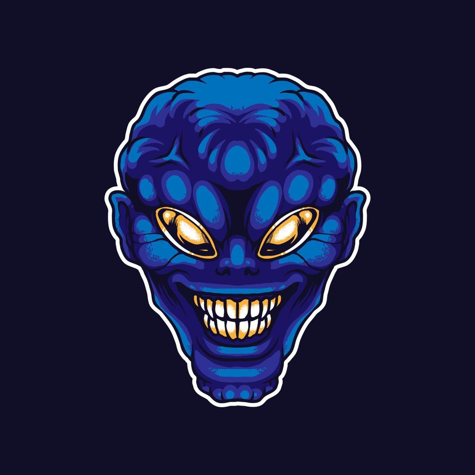 alien head illustration vector