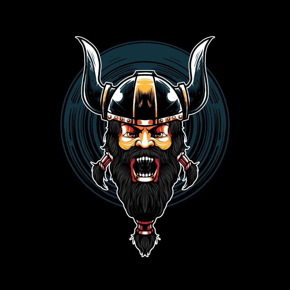 ilustración de camiseta de guerrero vikingo vector